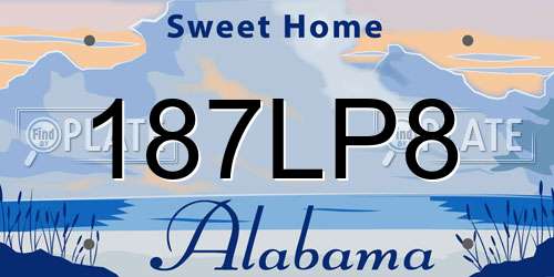187LP8 Alabama License Plate