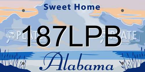 187LPB Alabama License Plate