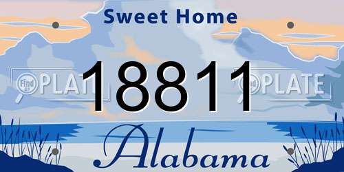 18811 Alabama License Plate