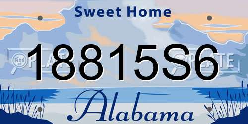 18815S6 Alabama License Plate