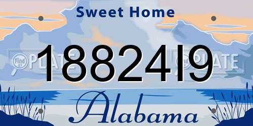 18824I9 Alabama License Plate