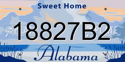 18827B2 Alabama License Plate