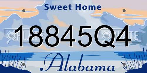 18845Q4 Alabama License Plate