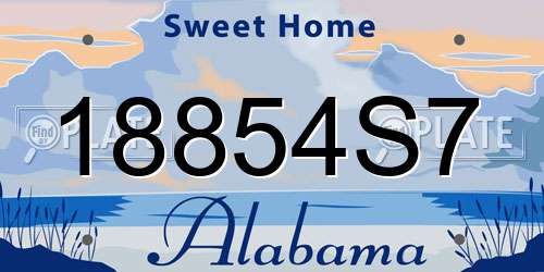 18854S7 Alabama License Plate