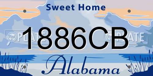 1886CB Alabama License Plate