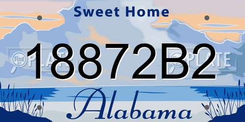 18872B2 Alabama License Plate