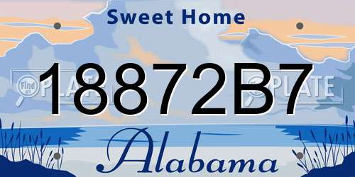 18872B7 Alabama License Plate