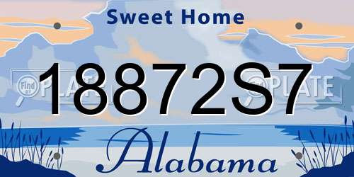 18872S7 Alabama License Plate