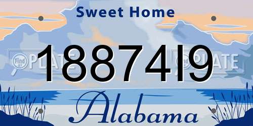 18874I9 Alabama License Plate