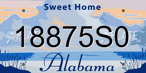 18875S0 Alabama License Plate
