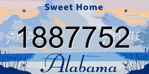 1887752 Alabama License Plate