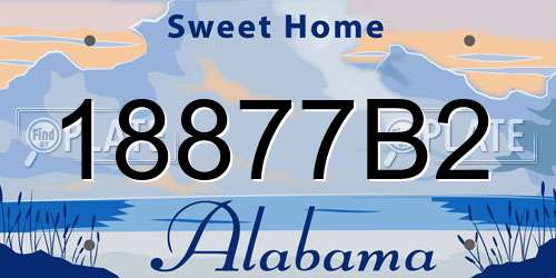 18877B2 Alabama License Plate