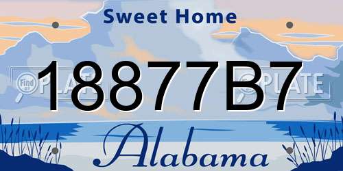 18877B7 Alabama License Plate
