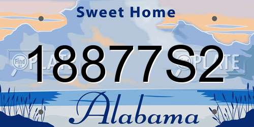 18877S2 Alabama License Plate