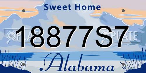18877S7 Alabama License Plate