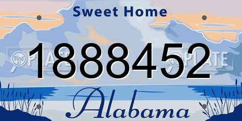 1888452 Alabama License Plate