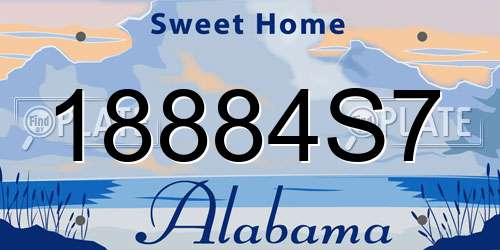 18884S7 Alabama License Plate