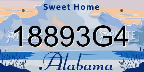 18893G4 Alabama License Plate
