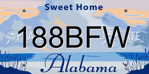 188BFW Alabama License Plate