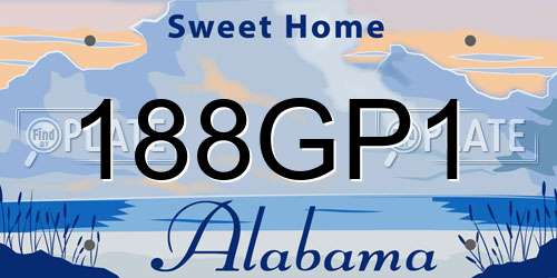 188GP1 Alabama License Plate