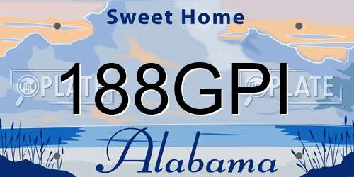 188GPI Alabama License Plate