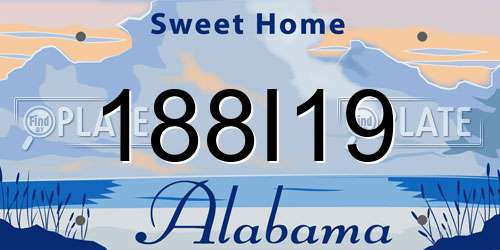 188I19 Alabama License Plate