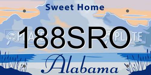 188SRO Alabama License Plate