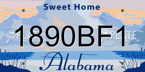 1890BF1 Alabama License Plate