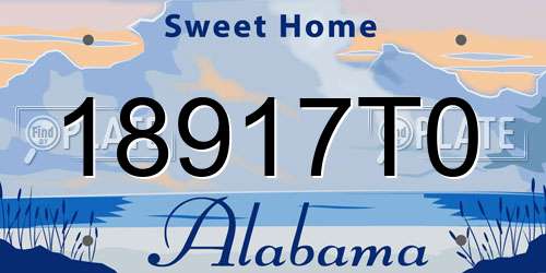 18917T0 Alabama License Plate