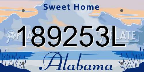 189253L Alabama License Plate