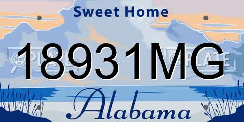 18931MG Alabama License Plate