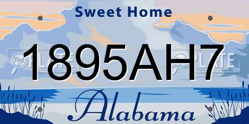 1895AH7 Alabama License Plate
