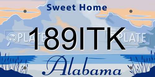 189ITK Alabama License Plate