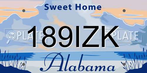 189IZK Alabama License Plate