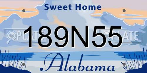 189N55 Alabama License Plate