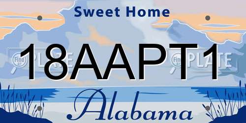 18AAPT1 Alabama License Plate