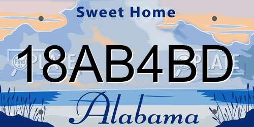 18AB4BD Alabama License Plate