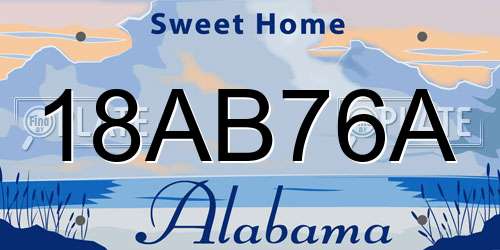 18AB76A Alabama License Plate