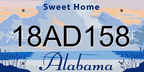 18AD158 Alabama License Plate