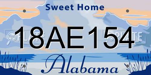 18AE154 Alabama License Plate