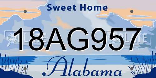 18AG957 Alabama License Plate