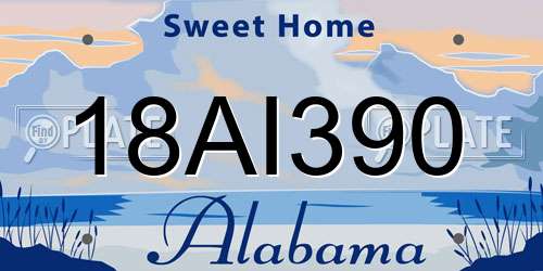 18AI390 Alabama License Plate