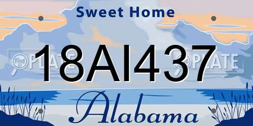 18AI437 Alabama License Plate