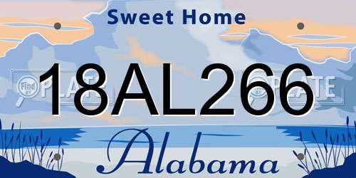 18AL266 Alabama License Plate