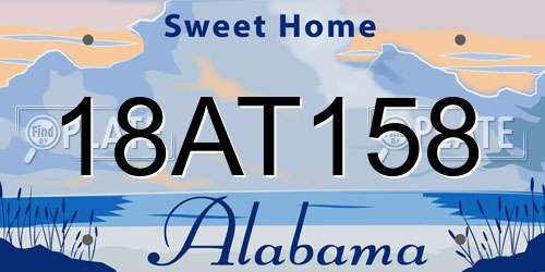 18AT158 Alabama License Plate