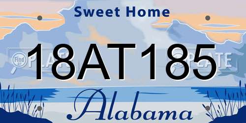 18AT185 Alabama License Plate