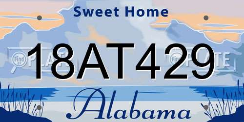 18AT429 Alabama License Plate