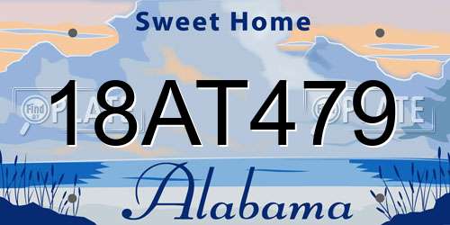 18AT479 Alabama License Plate
