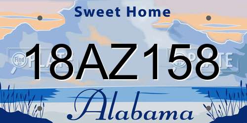 18AZ158 Alabama License Plate