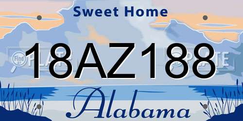 18AZ188 Alabama License Plate